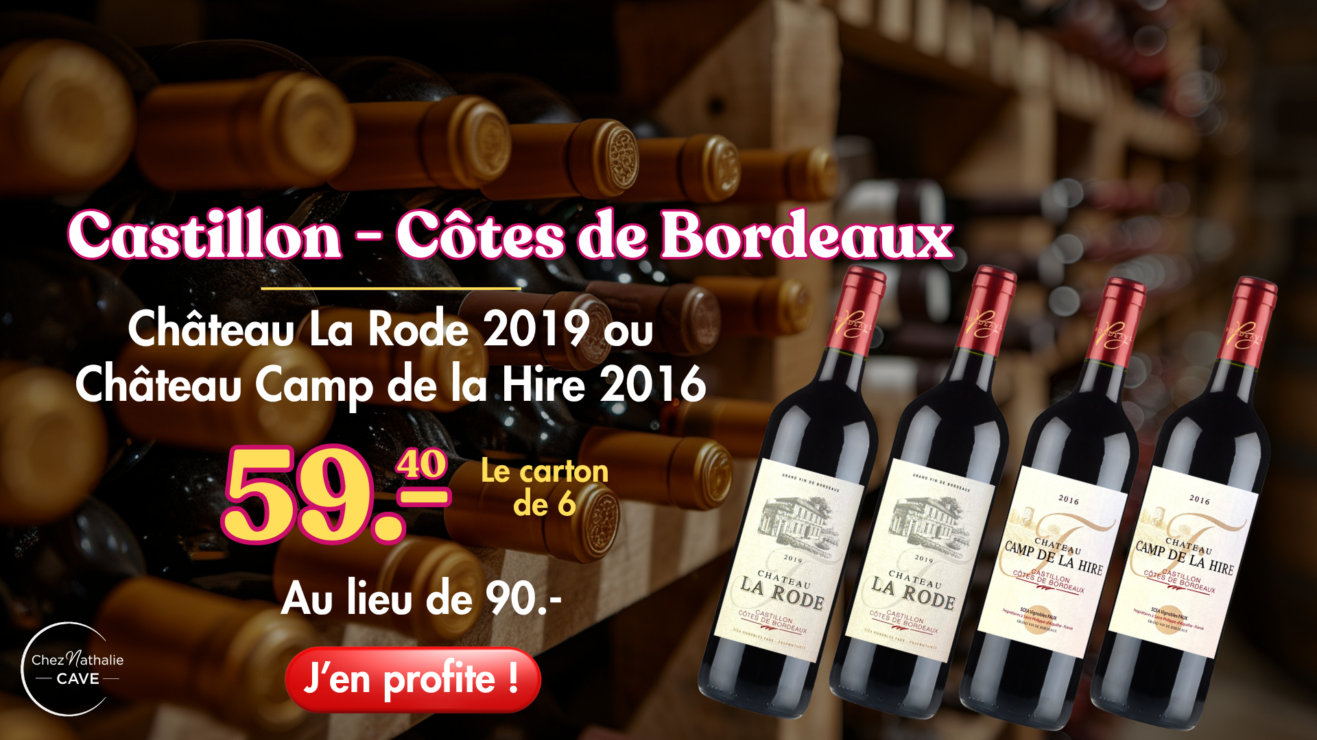 Promotion Castillon Côtes de Bordeaux 2016 et 2019